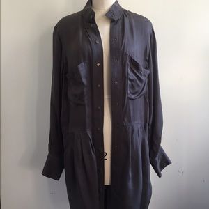 Evisu shirt silk gray size Small. SOLDDDD